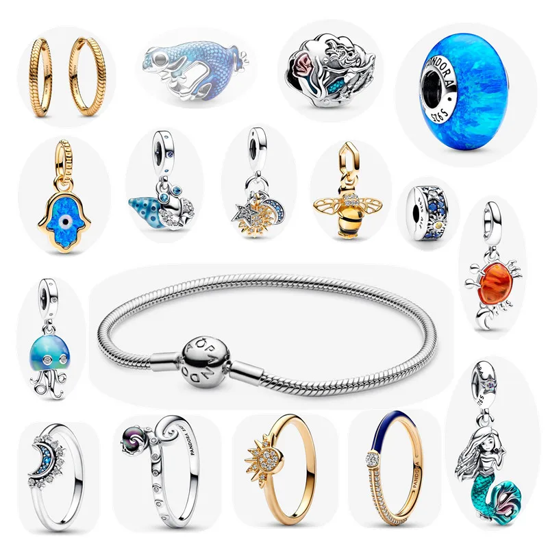 

New Jewelry For Women Plata De Ley 925 Bangle Fit Original Pandora DIY Feminino Charm Sterling Silver Bracelet Pulceras Bead