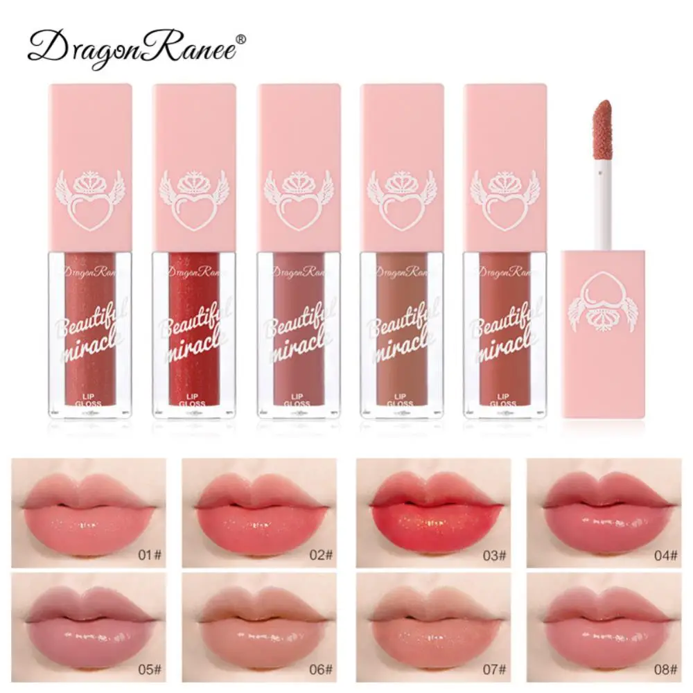 

8 Colors Waterproof Lip Glaze Non-stick Cup Liquid Lipstick Mirror Water Lip Gloss Lips Makeup Watery Lipgloss Lip Tint Mud