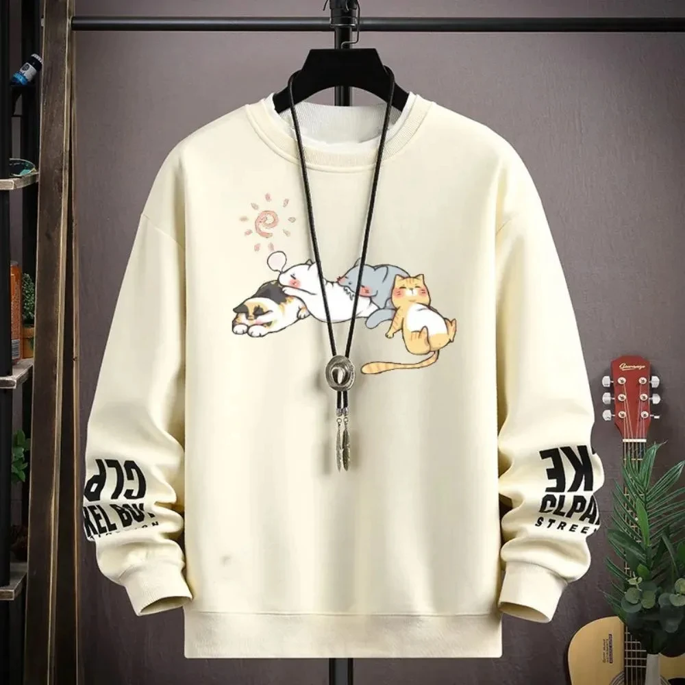 Autumn Men’s Sweatshirt Korean Alphabet Printed Long Sleeve T-shirt Fashion Men’s Clothing Blue O Neck Harajuku Tops 2023 New Autumn Men’s Sweatshirt Korean Alphabet Printed Long Sleeve T-shirt Fashion Men’s Clothing Blue O Neck Harajuku Tops 2023 New