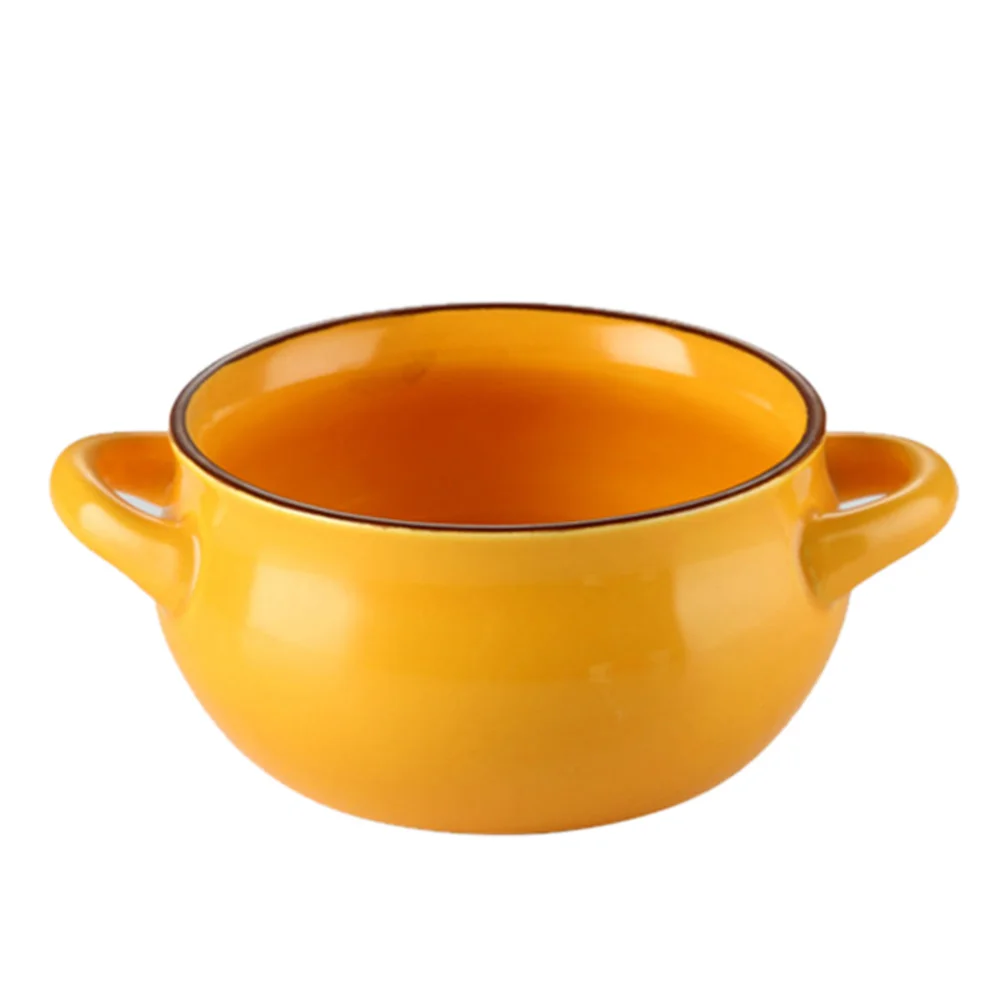

Bowl Bowls Ceramic Soupdessert Porcelain Pudding Serving Ramen Handles Multipurpose Noodle Pottery Container Kitchen Japanese