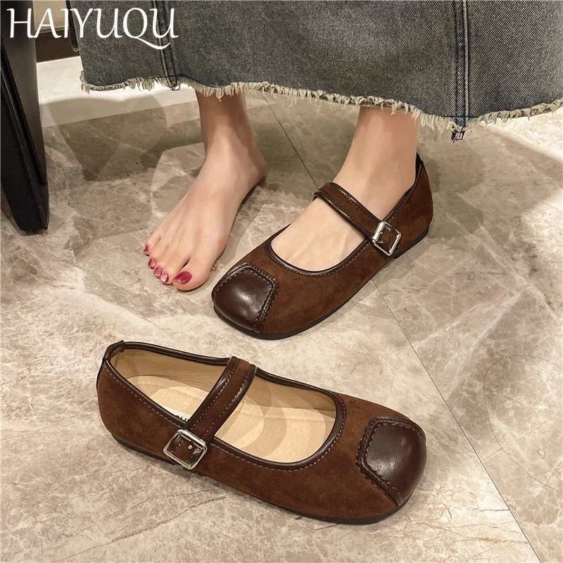 Леопардовые женские туфли Мэри Джейн на плоской подошве замшевые дизайнерские