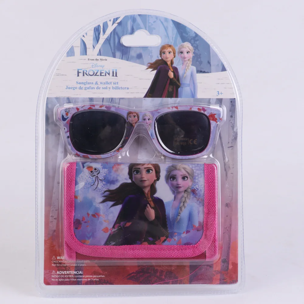 

Disney Frozen Cartoon Sunglasses Coin Purse Set Anime figure Storage Coin Purse Sun Mirror Children's Jewelry Set Birthday Gifts