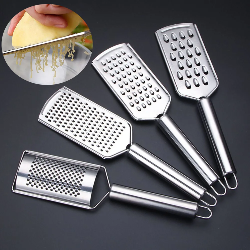 Stainless Steel Food Cheese Grater Portable Manual Vegetable Slicer Easy Clean Grater With Handle Multi Purpose Home Kitchen Too