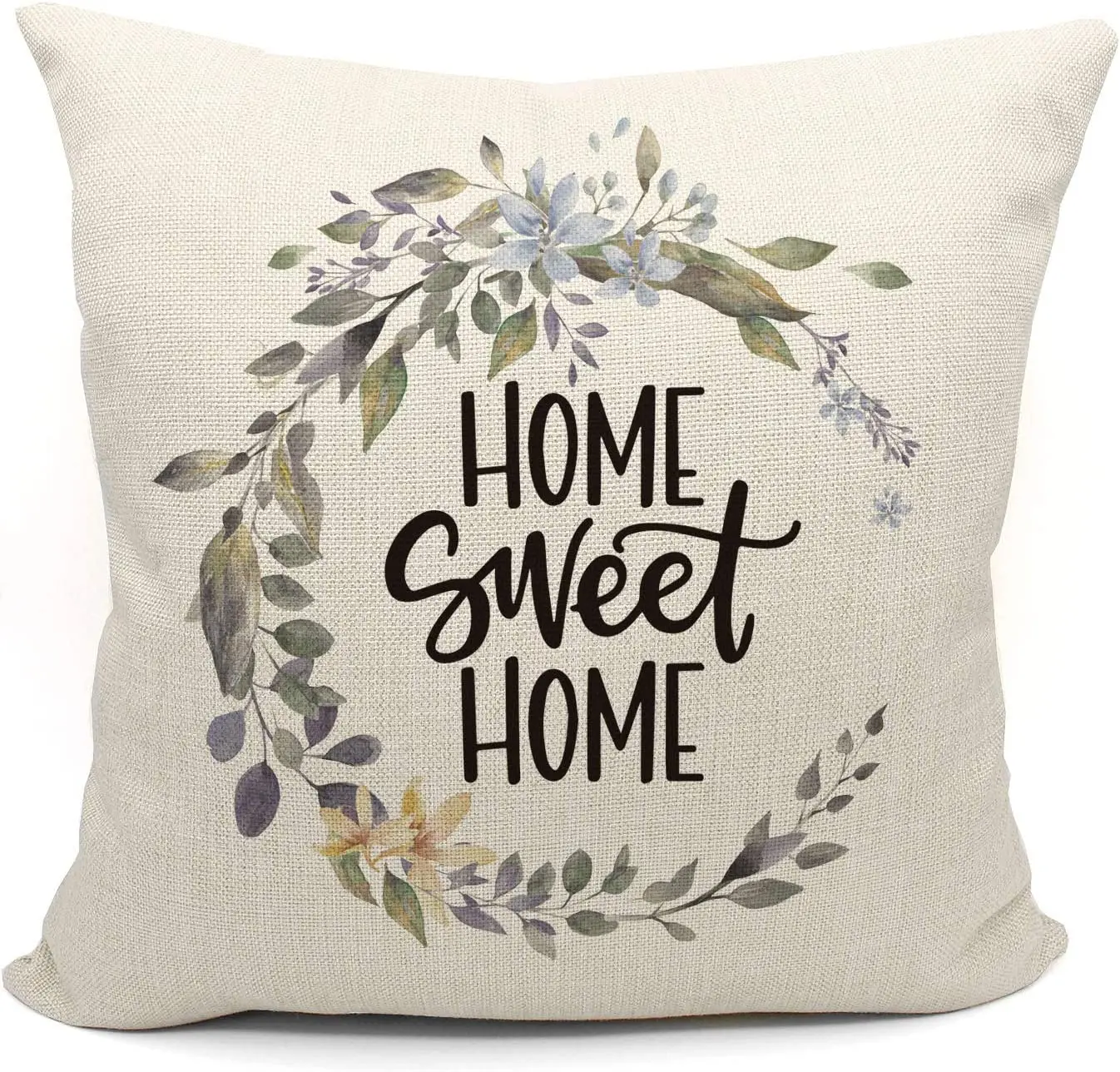 

Farmhouse Home Sweet Home Olive Throw Pillow Family Cushion Cover for Sofa Bed Decoration18 x 18 Inch