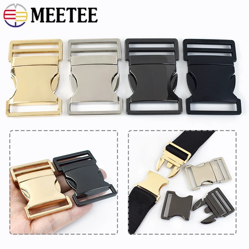 Фото 2 шт. Meetee 20 ~ 38 мм металлические пряжки для ремней для сумок ошейник для собак регулируемая быстроразъемная пряжка боковой зажим застежка DIY аксессуары для сумок №1
