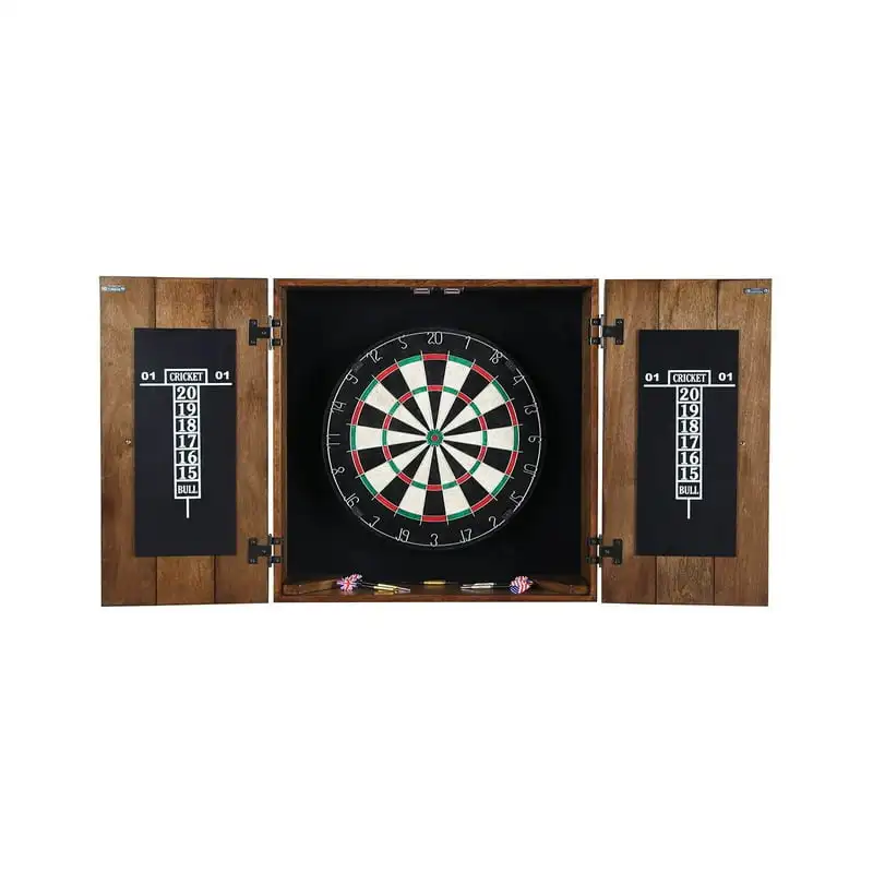 

Solid Wood Dartboard & Cabinet Set - Rustic Oak