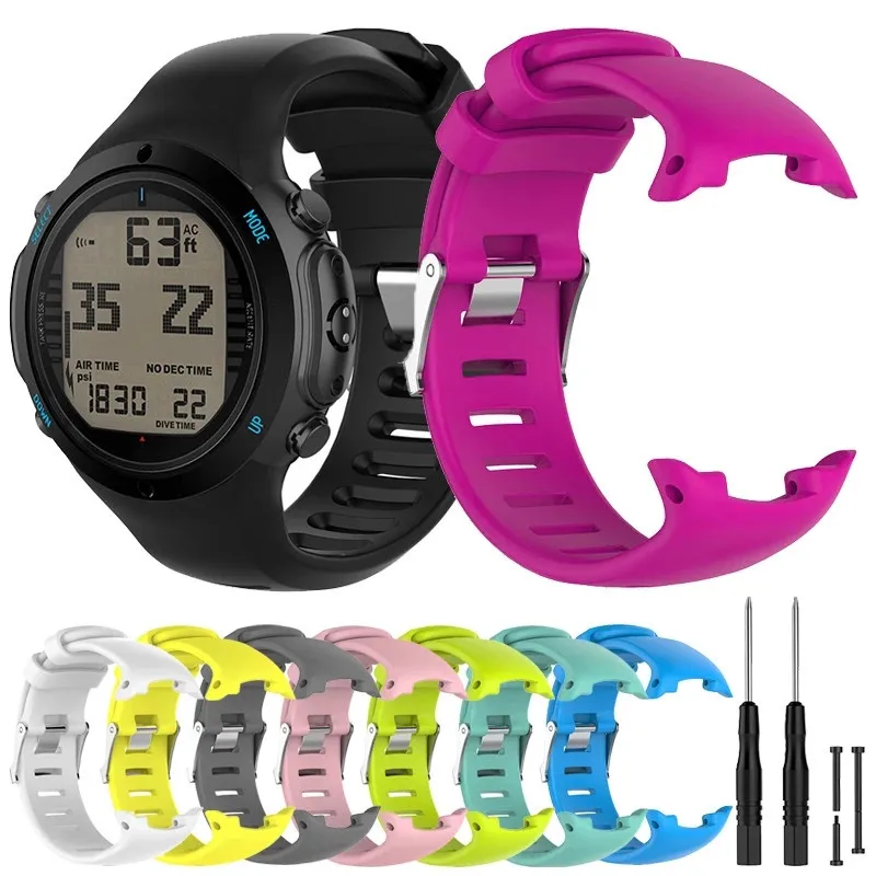 

Smart Bracelet Strap Replacement Silicone Strap For SUUNTO D4 D4i NOVO diving watch With Screwdriver Tool Band Wristband Strap