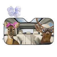 deer driver funny windshield sunshade 70x130cm animals aluminium foil sun visor car covers