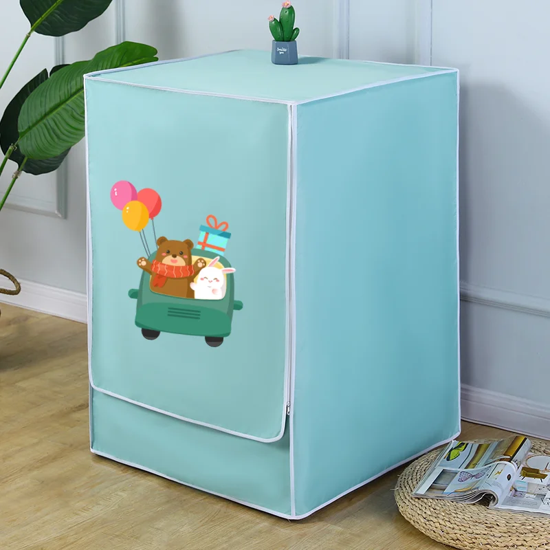 

Drum Washing Machine Cover Waterproof Front Loading Outdoor Waterproof Zipper Blue Drain Covers Or front Universal Rain Sewer