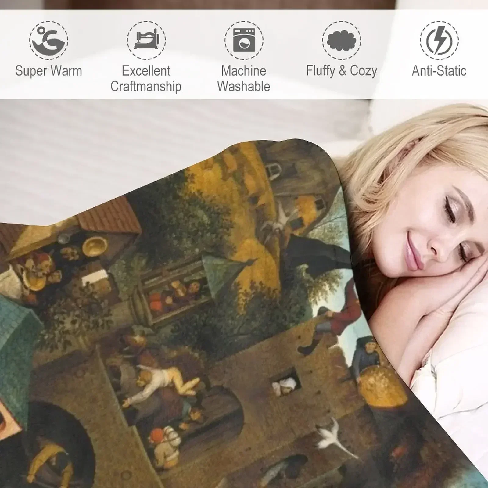 Одеяло Pieter Bruegel The Elder - Dutch Proverbs большие зимние кровати многоцелевое тонкое одеяло