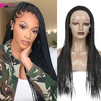 braided wigs knotless barids synthetic lace front wig glueless pre plucked with baby hair box braid lace wigs for black women