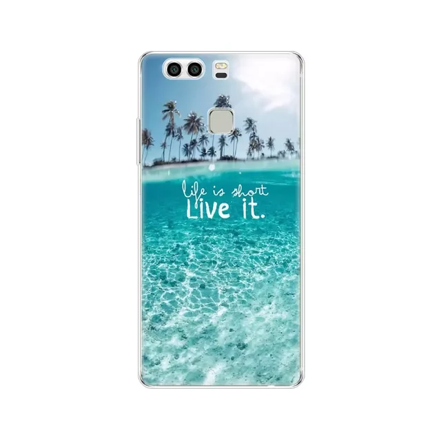 

cover phone case for huawei P9 LITE PLUS 2016 soft tpu silicon back cover 360 full protective printing transparent coque