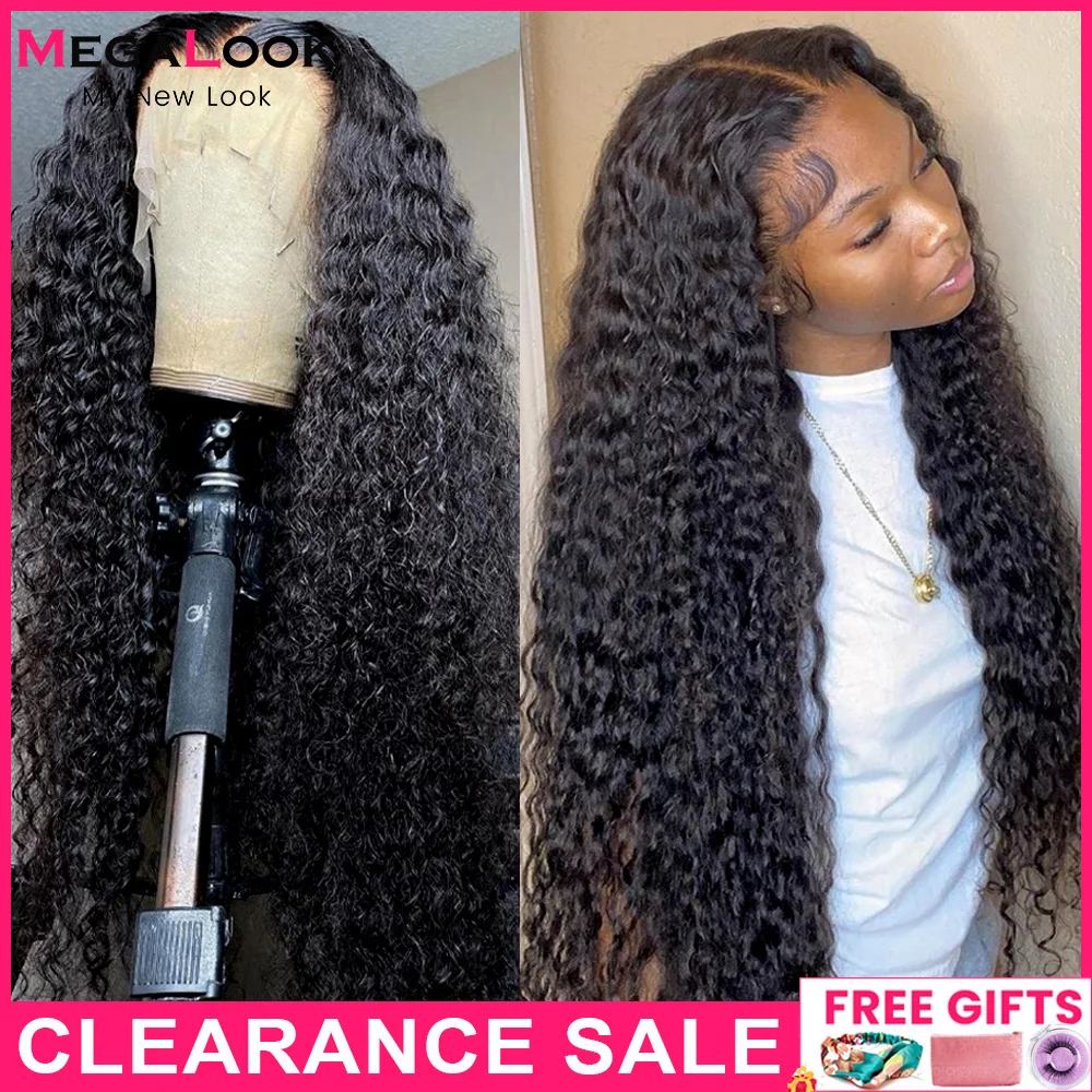 

180 Density Lace Front Wigs 30 32inch Transparent Lace Frontal Wigs For Women Remy Brazilian Deep Wave Human Hair Wig PrePlucked