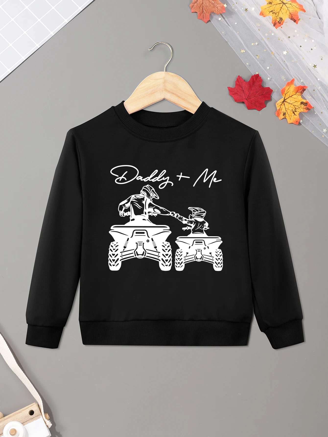 Модная Пуловерная Толстовка С Круглым Вырезом И Принтом Папы Для Детей.
