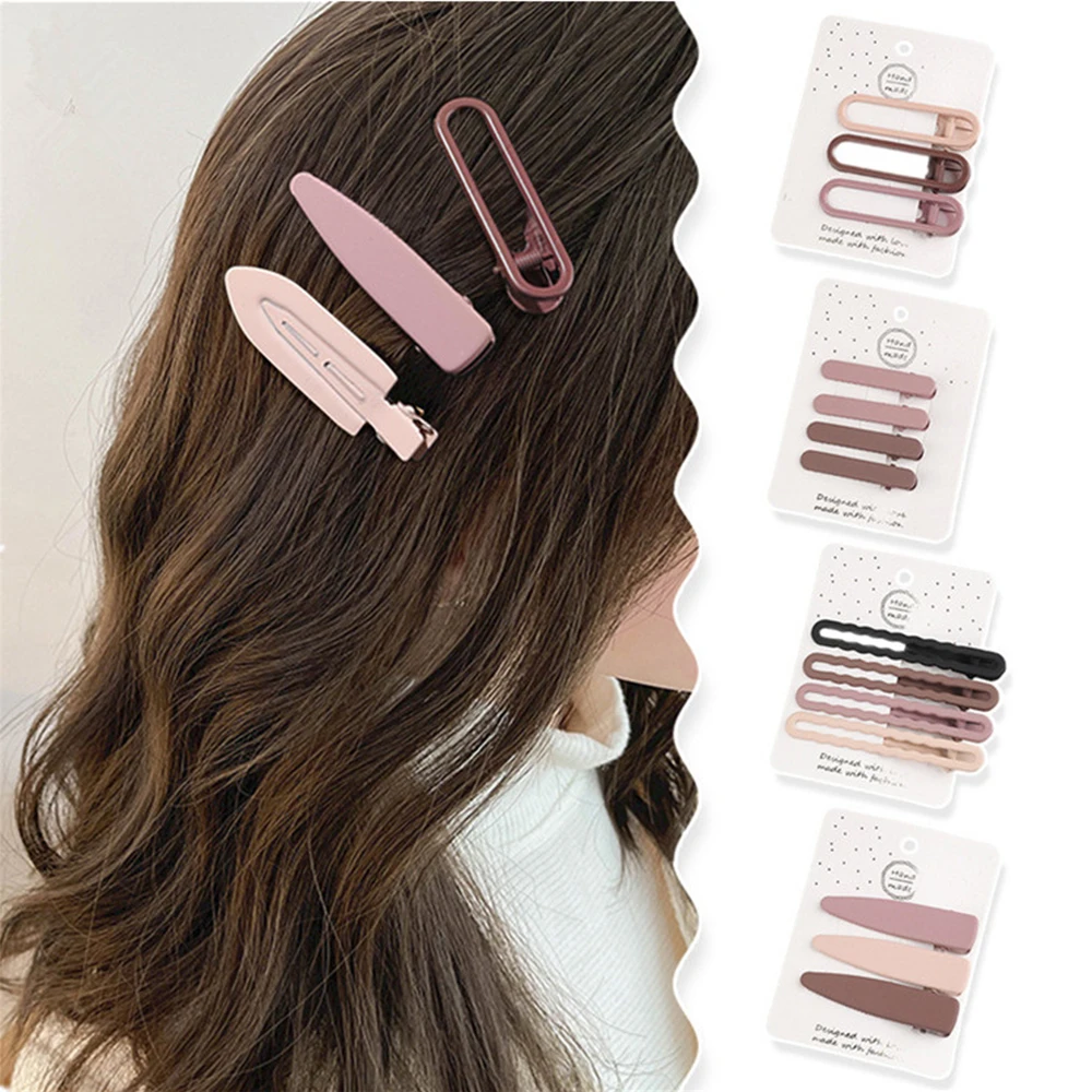

3Pcs/Set Hair Clips Sweet Coffee Color Geometric Stars Ornament Hairpins For Women Girls Fashion Female Hair Accessories