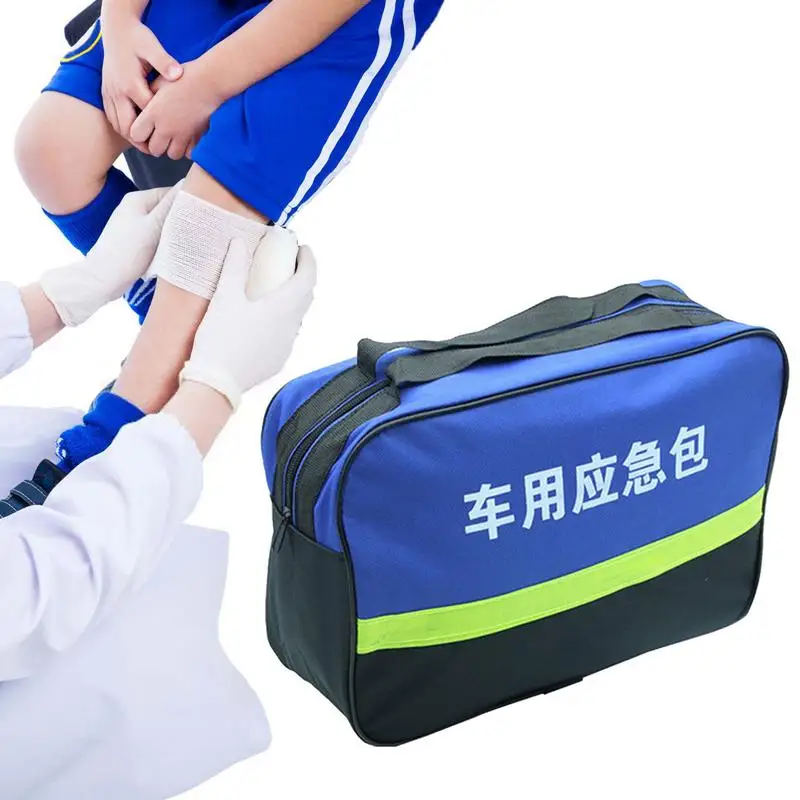 

First Aid Kit Bag Double-Layer Big Blue Bag First Responder Trauma Bag Double Layer Accessories Organizer First Responder Trauma