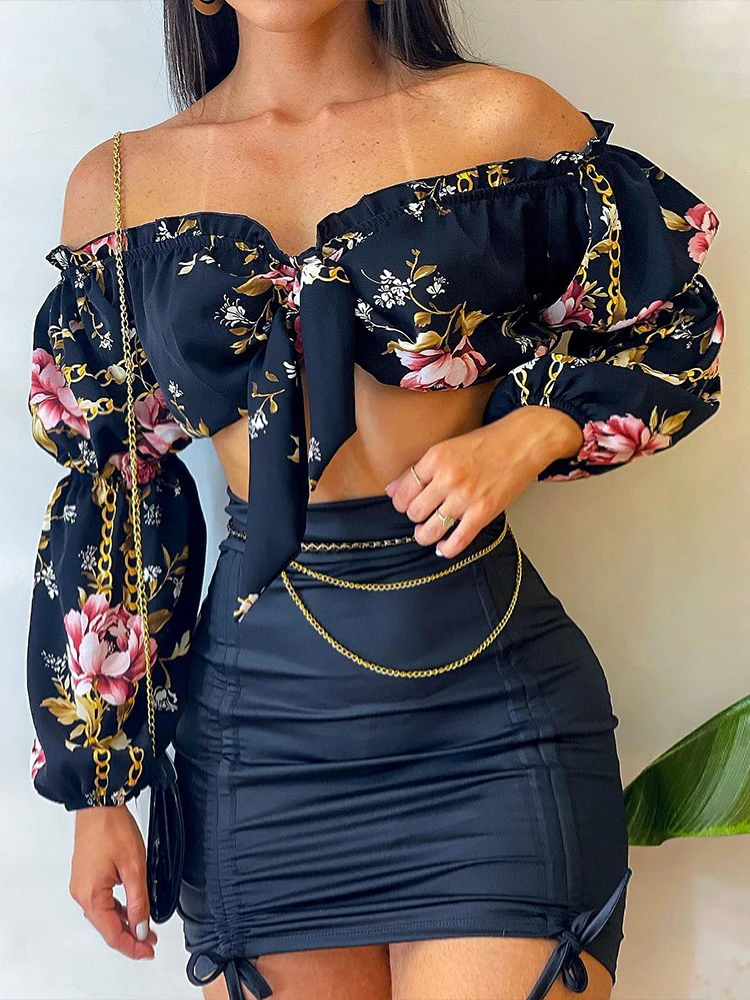 Женский летний комплект из двух предметов повседневный топ с оборками и