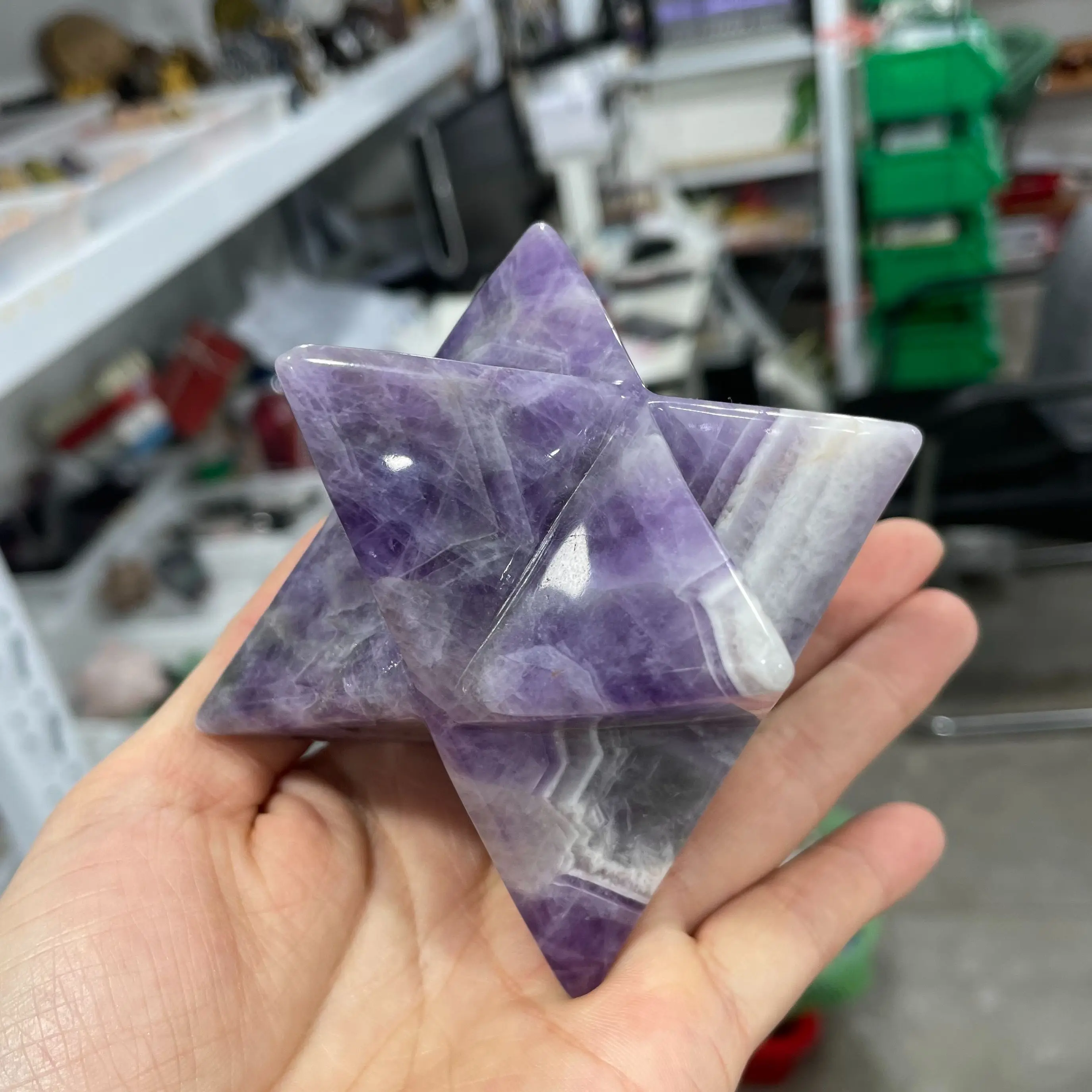 

6cm Large Size! Natural Crystal And Energy Healing Quartz, Hand Carved Mercaba, Office, Room Decor&Sculpture Crystal Crafts