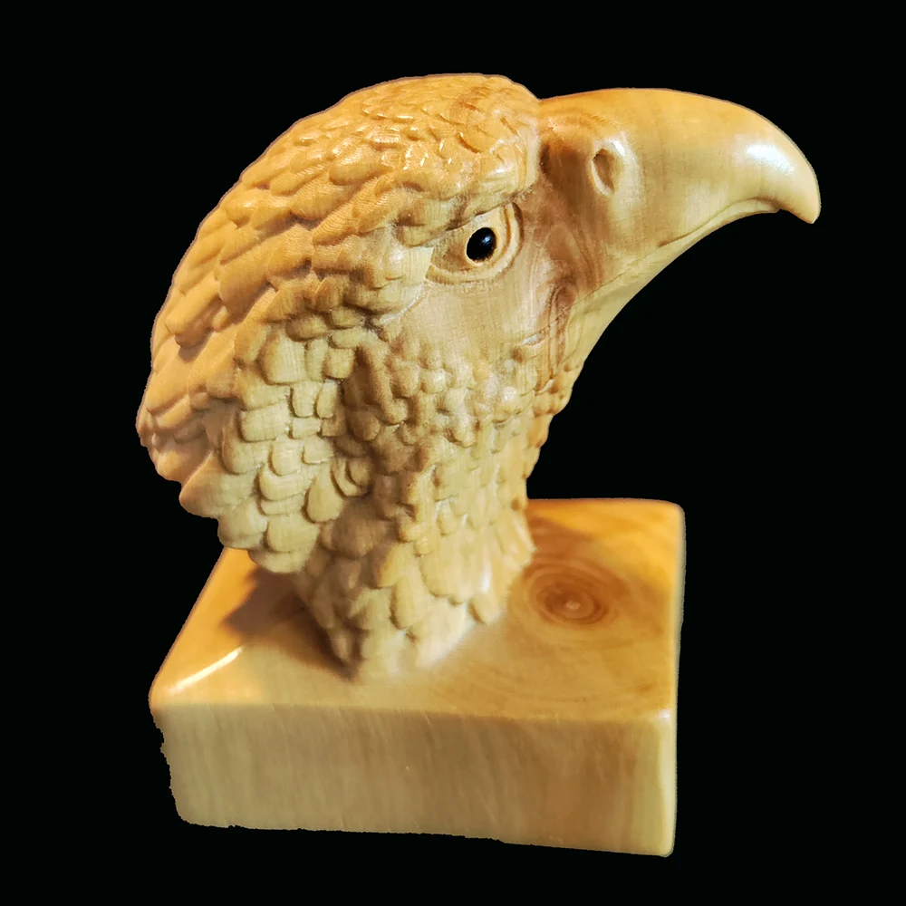 

Y8502 - 2 " Hand Carved Japanese Boxwood Netsuke Figurine : Eagle