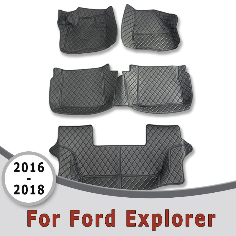 

Автомобильные коврики для Ford Explorer 2018 2017 2016 (7 мест), коврики, аксессуары для интерьера, коврики, автозапчасти, водонепроницаемые накладки на ножки