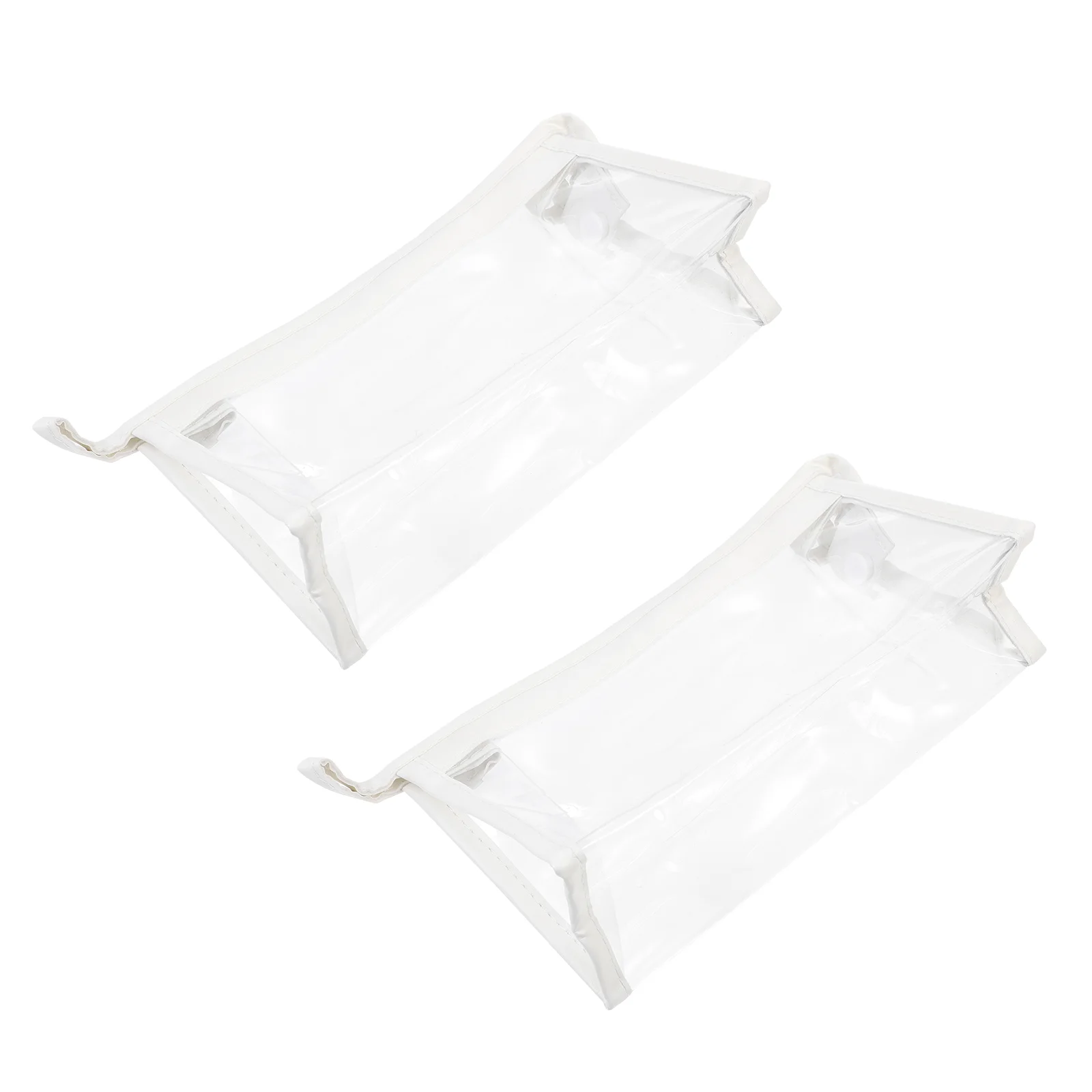 

2pcs Transparent Pencil Bags Large Capacity Stationery Bags Pens Pouches (White)