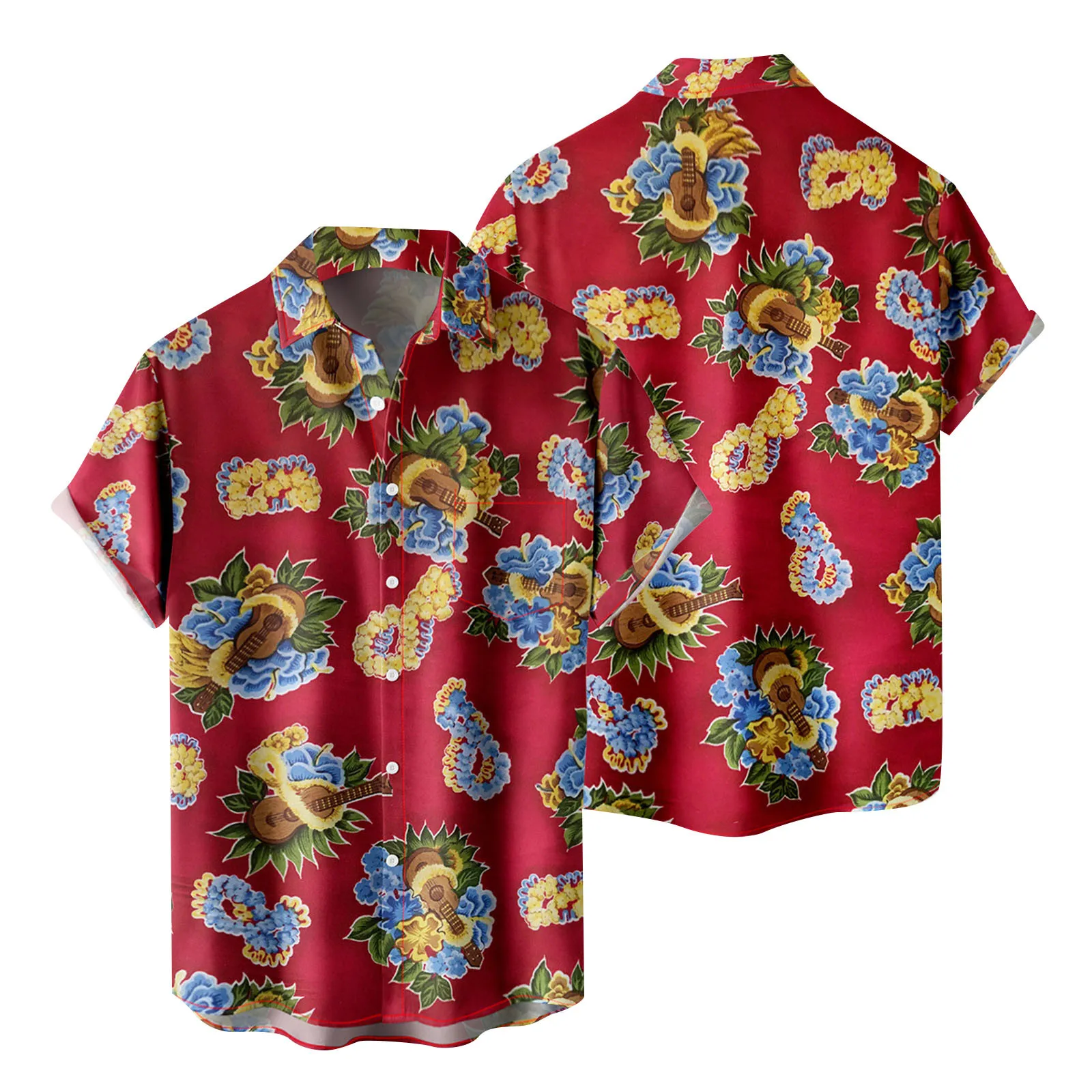 

Baseball Shirts Men Mens Fashion And Leisure 3D Digital Printing Buckle Lapel Short Sleeve Shirt Top Loose Casual Top