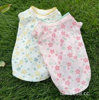 floral t shirt pet dog clothes cat fresh vest clothing dogs cotton sweet small chihuahua summer pink breathable girl chihuahua