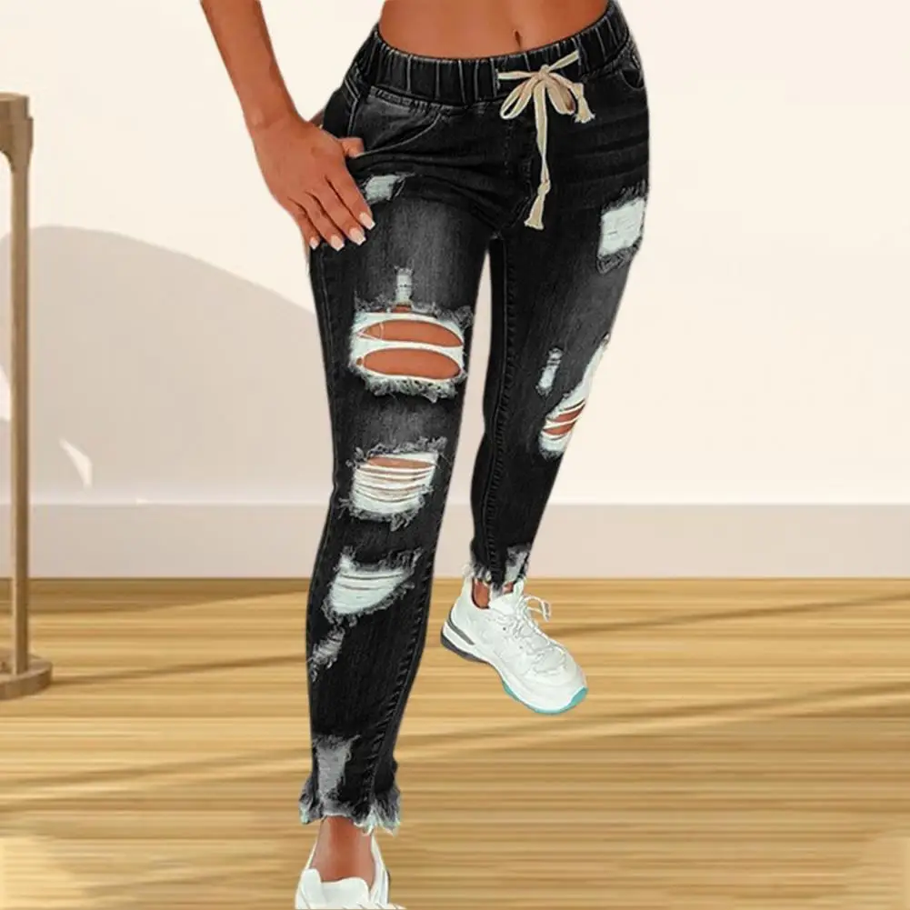 

Стильные женские джинсы, уличная одежда, женские брюки, облегающие Универсальные джинсовые брюки, эластичные