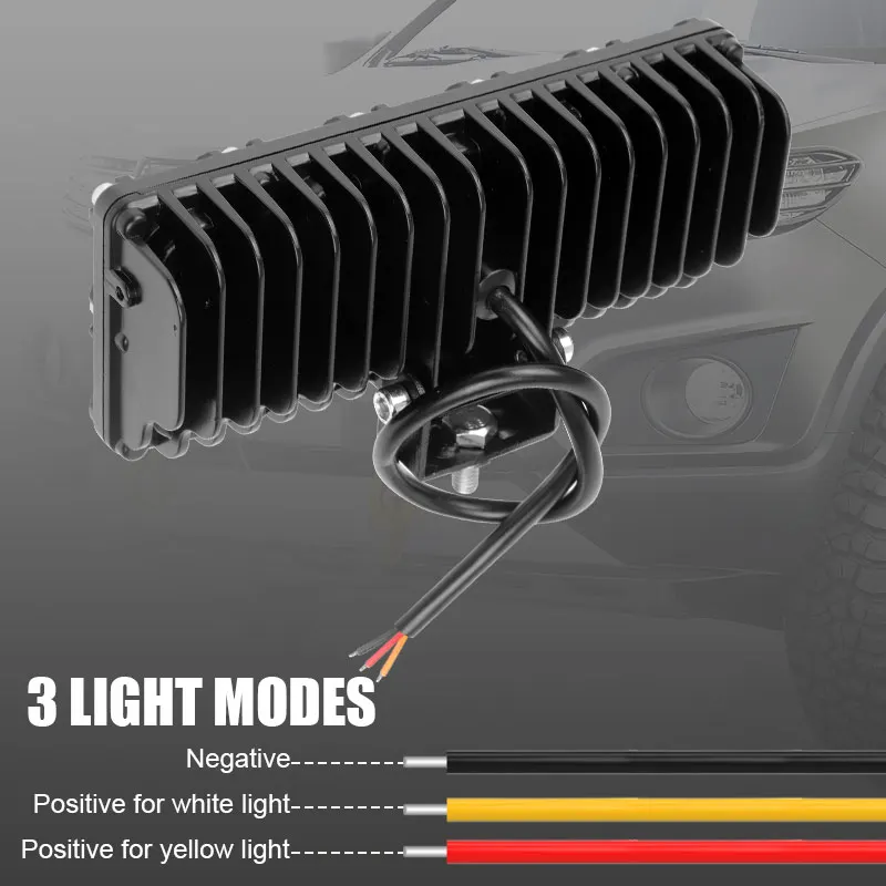 40W 10led Мотоциклетный прожектор Двухрядный рабочий свет Бар Белый Желтый