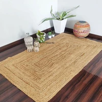 jute rug weaving style reversible antique appearance area rug 2x2 foot home living room hand woven carpets for living room