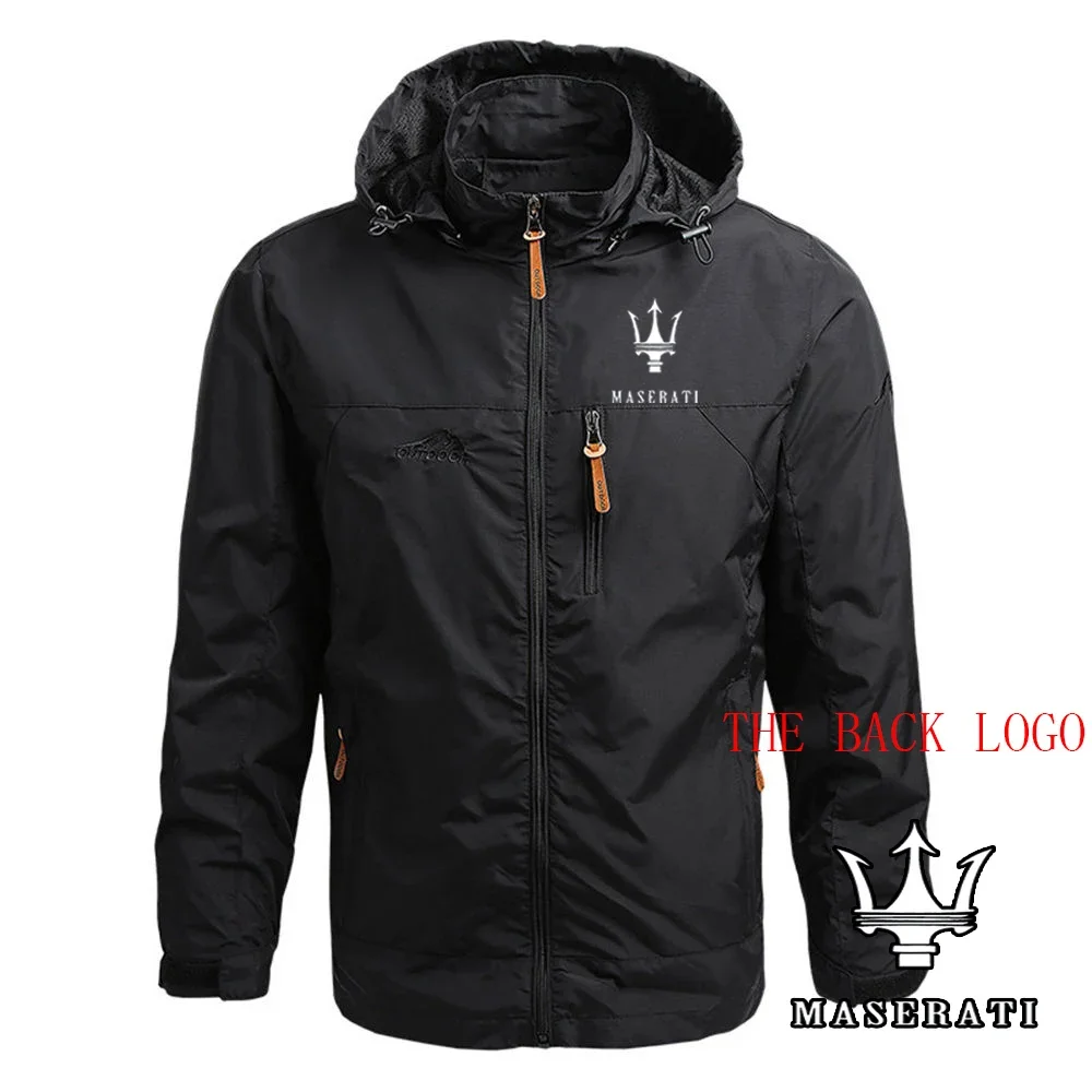 

Racing Car For Maserati 2023 Men's New Zipper Hooded Outdoor Sportswear Comfortable Solid Color Simplicity Trench Jacket Coat