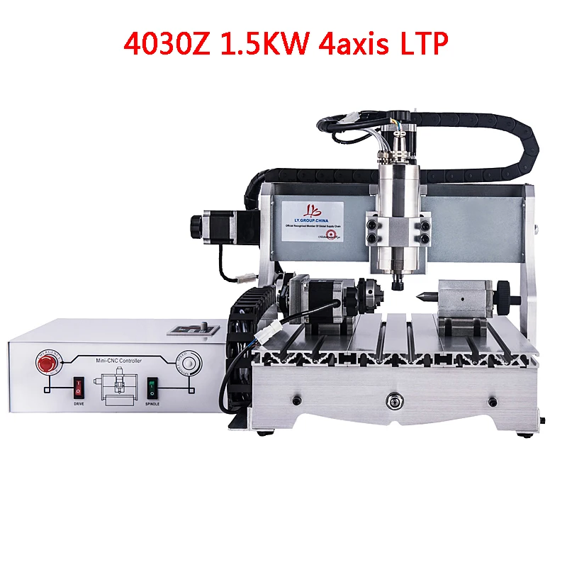 

CNC Router 4030Z 1.5KW 4axis Engraving Milling Machine 6061 And 6063 Hard Aluminum Alloy with 1.5KW VFD Water Cooling Spindle