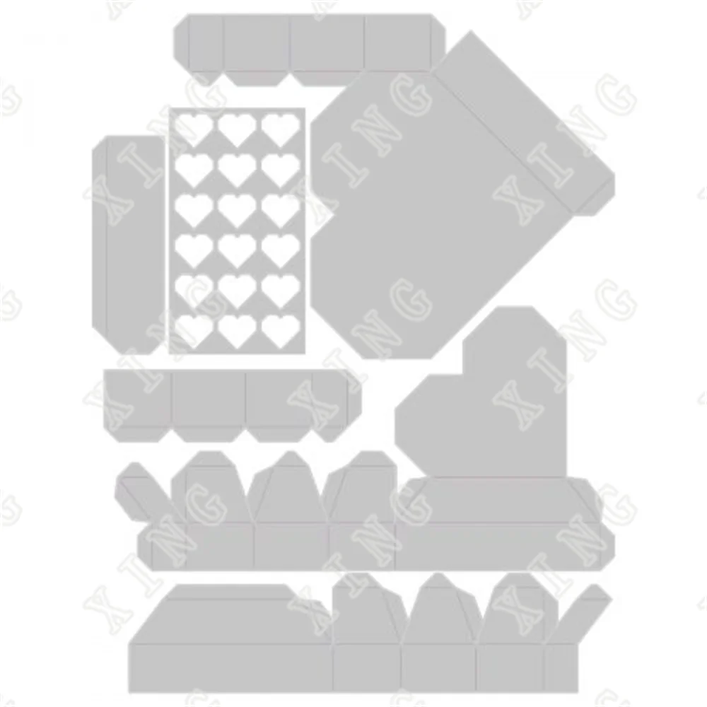 

Arrival in 2022 New Geo Heart Box Cut Dies Maker Handmade Diy Scrapbooking Diary Photo Album Decoration Molds Embossing Template