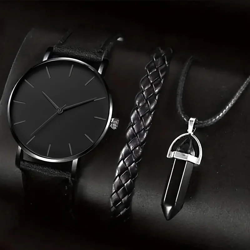 Мужские деловые кварцевые часы модный повседневный стиль круглый циферблат