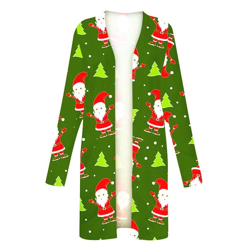 

Свободные зимние топы с длинным рукавом, рубашки, сексуальная женская Повседневная футболка с Санта-Клаусом и снеговиком для весны и осени, ...