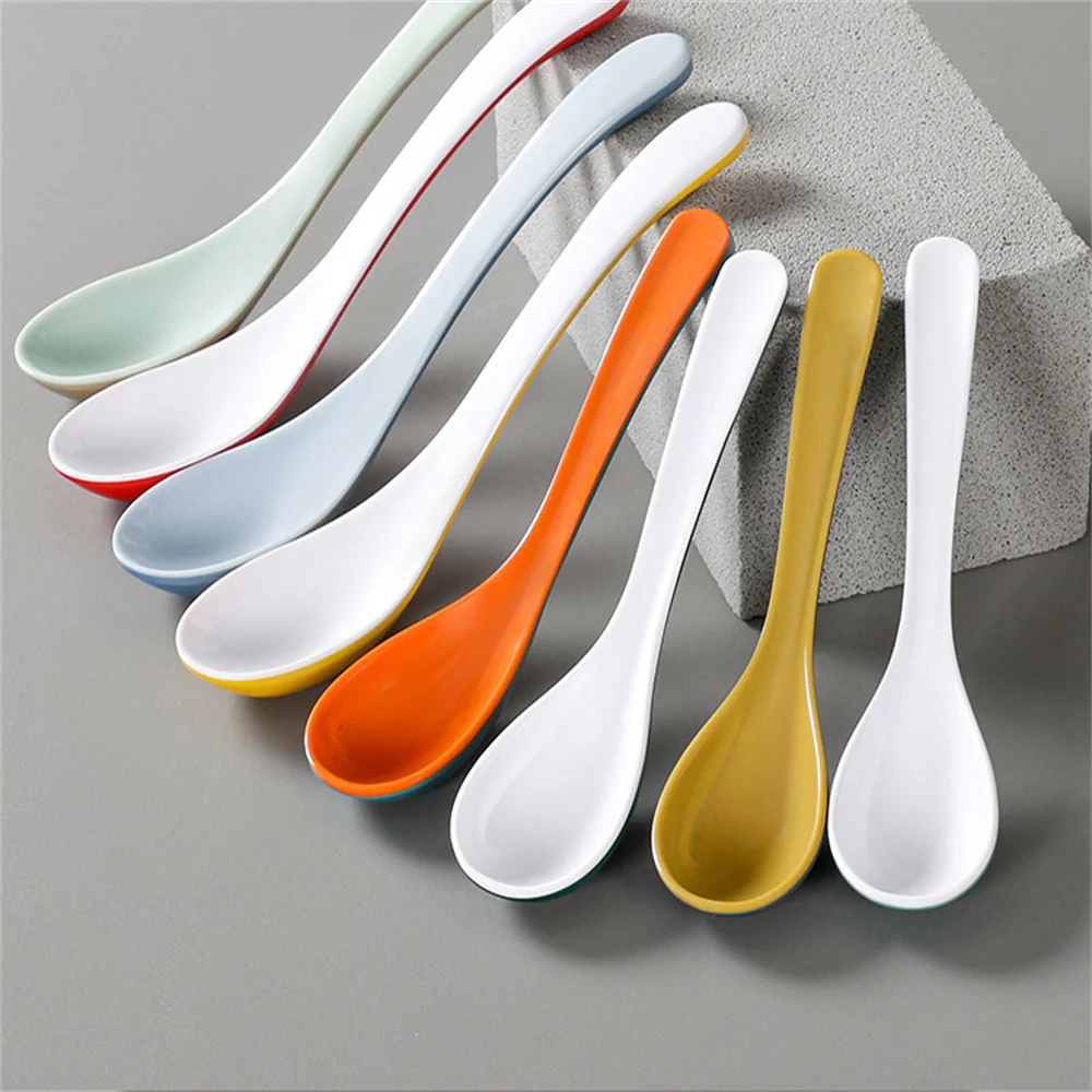 

Kitchen Accessories Tableware High Quality Creative Two-color Spoon Restaurant Cartoon Mixing Spoon Plastic Spoon Ins Style