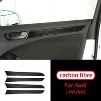 for audi a4l b8 a5 q5 09 17 4pcs real carbon fiber door panel copilot dashboard strips interior car accessories
