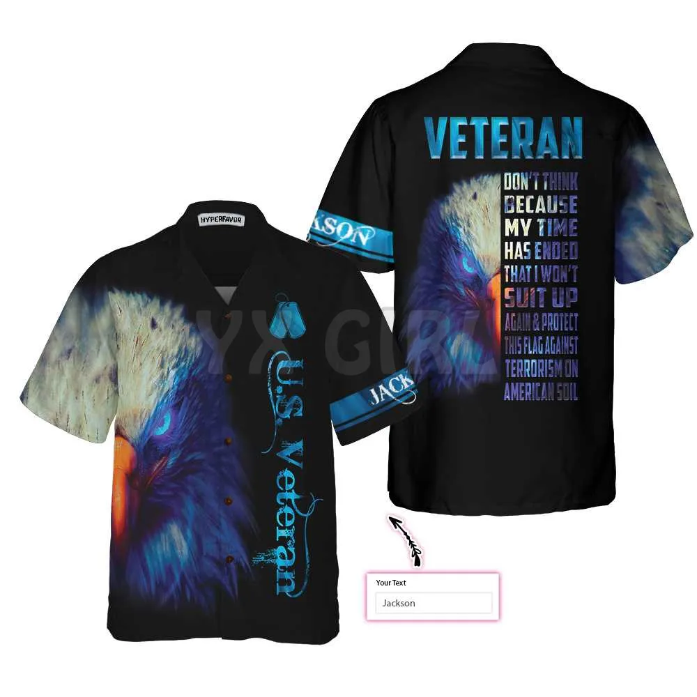 US Army Veteran Vintage Custom You Name 3D All Over Printed Hawaiian Shirt Men's For Women's Harajuku Casual Shirt Unisex