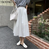 troypro 2022 new a line high waisted mid length slim skirt commuter or casual one size solid color womens skirts falda jupes