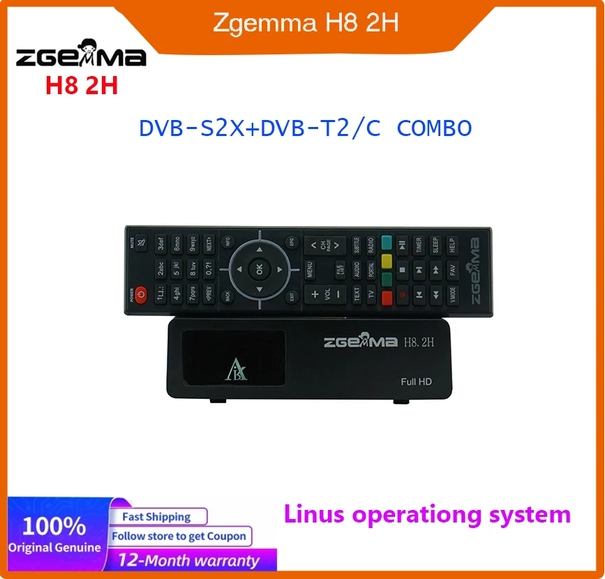 

2023 Zgemma H8.2H Satellite TV Receiver Linux Enigma2 Receptor DVB-S2X+DVB-T2/C H2.65 1080P HD Digital Satellite Receiver