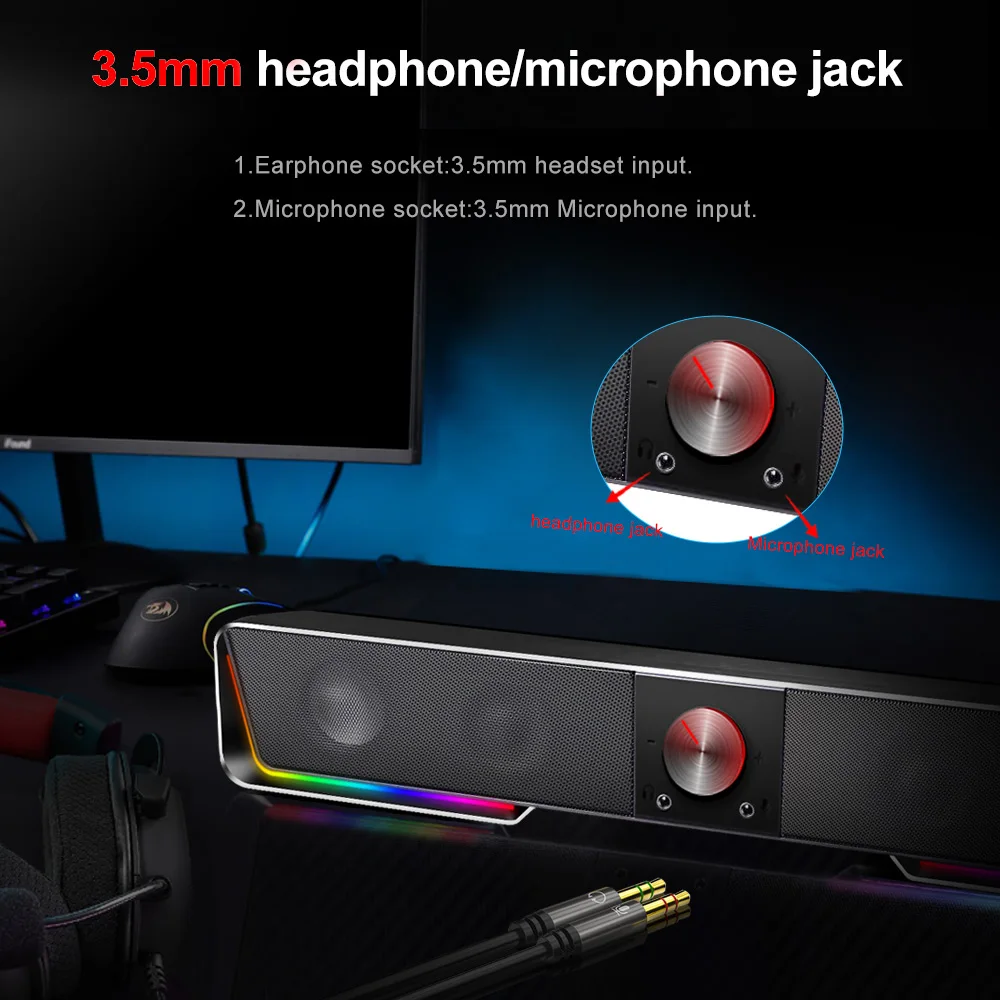 REDRAGON Darknets GS570 Поддержка Bluetooth беспроводной aux 3 5 объемный RGB колонки Колонка