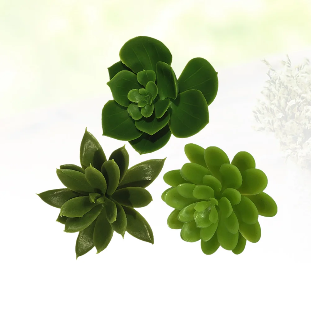 

3PCS Flocked Greenery Artificial Small Assorted Succulents Textured Succulents Wedding Picks