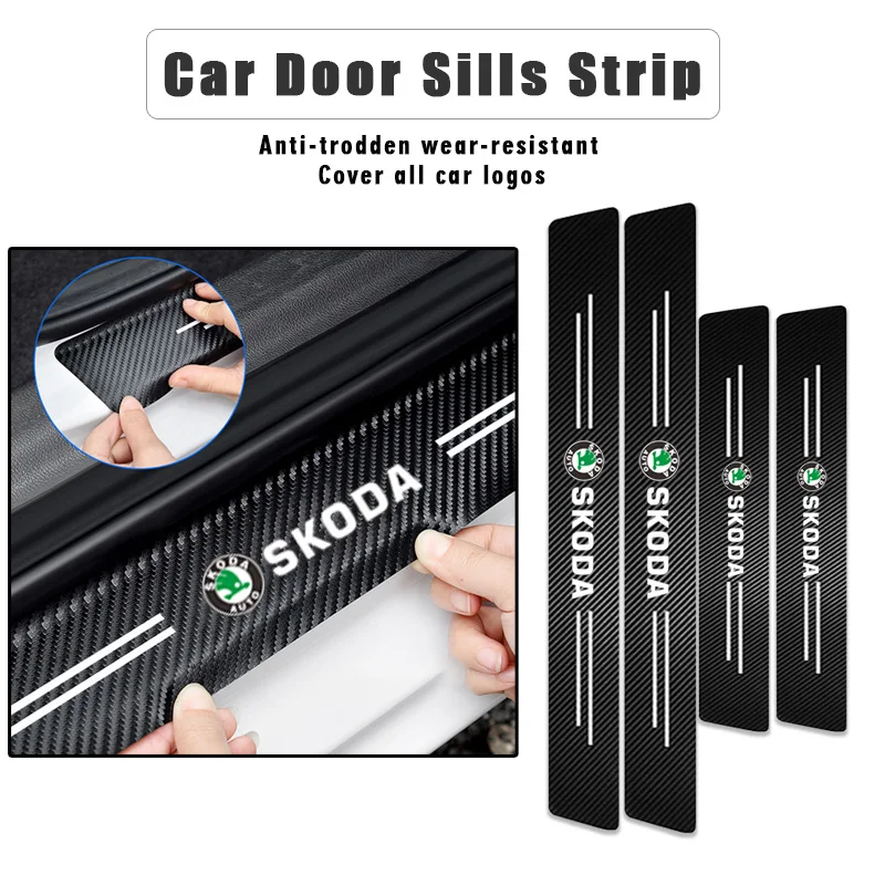 

Универсальные наклейки на двери автомобиля, защитные наклейки для Skoda Octavia 2 3 Fabia Superb Kodiaq Karoq, аксессуары для быстрого изготовления