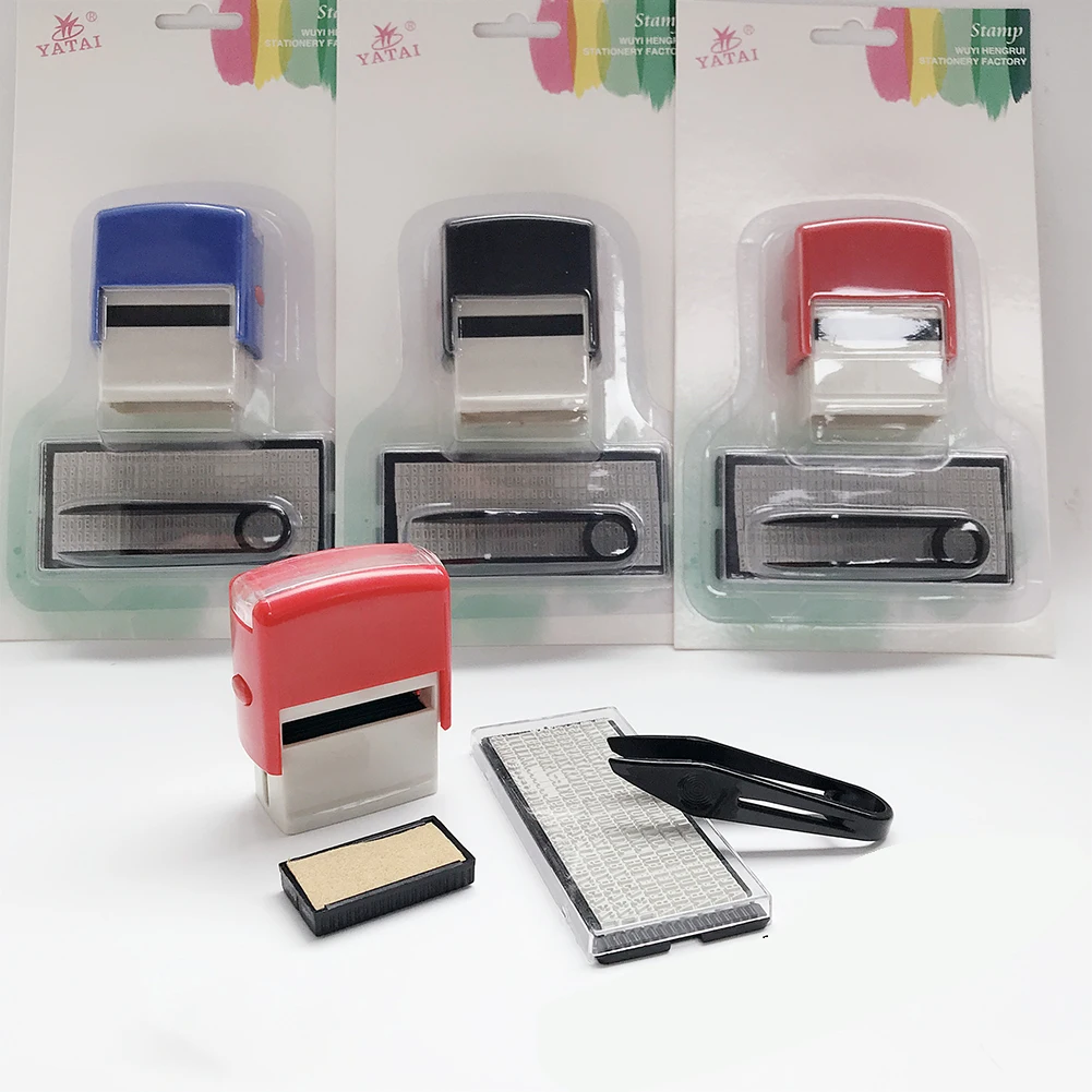 

DIY Custom Letter Stamp Rubber Tweezers Kit Self Ink Dial Seal Business Number Name Monogram Address Printing Self Inking