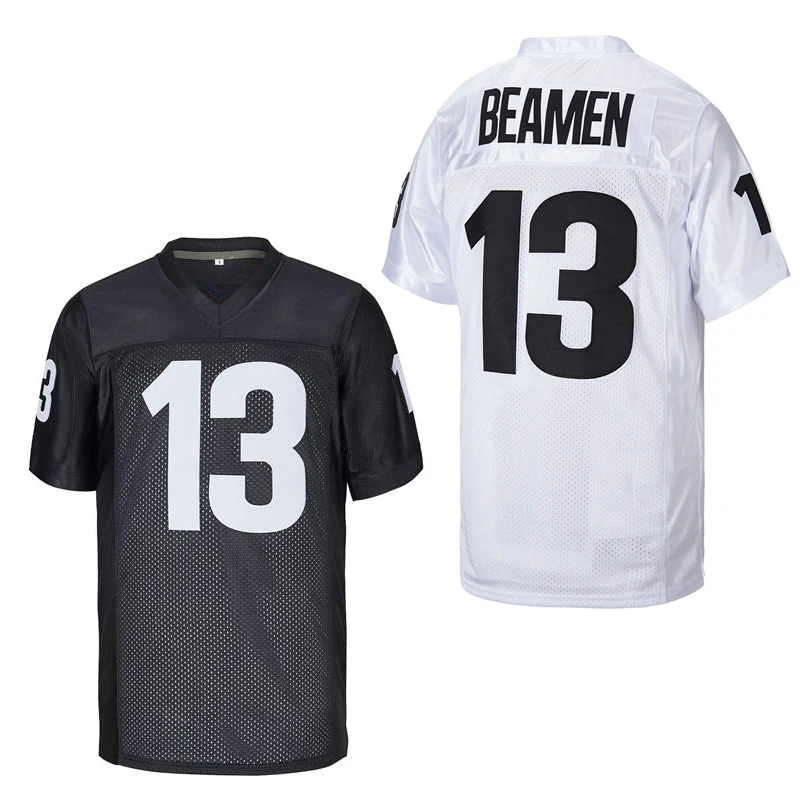American Football Jersey Any Given Sunday Miami Shark 13 Beamen Outdoor Sports Mesh Ventilation Sewing Embroidery Black White