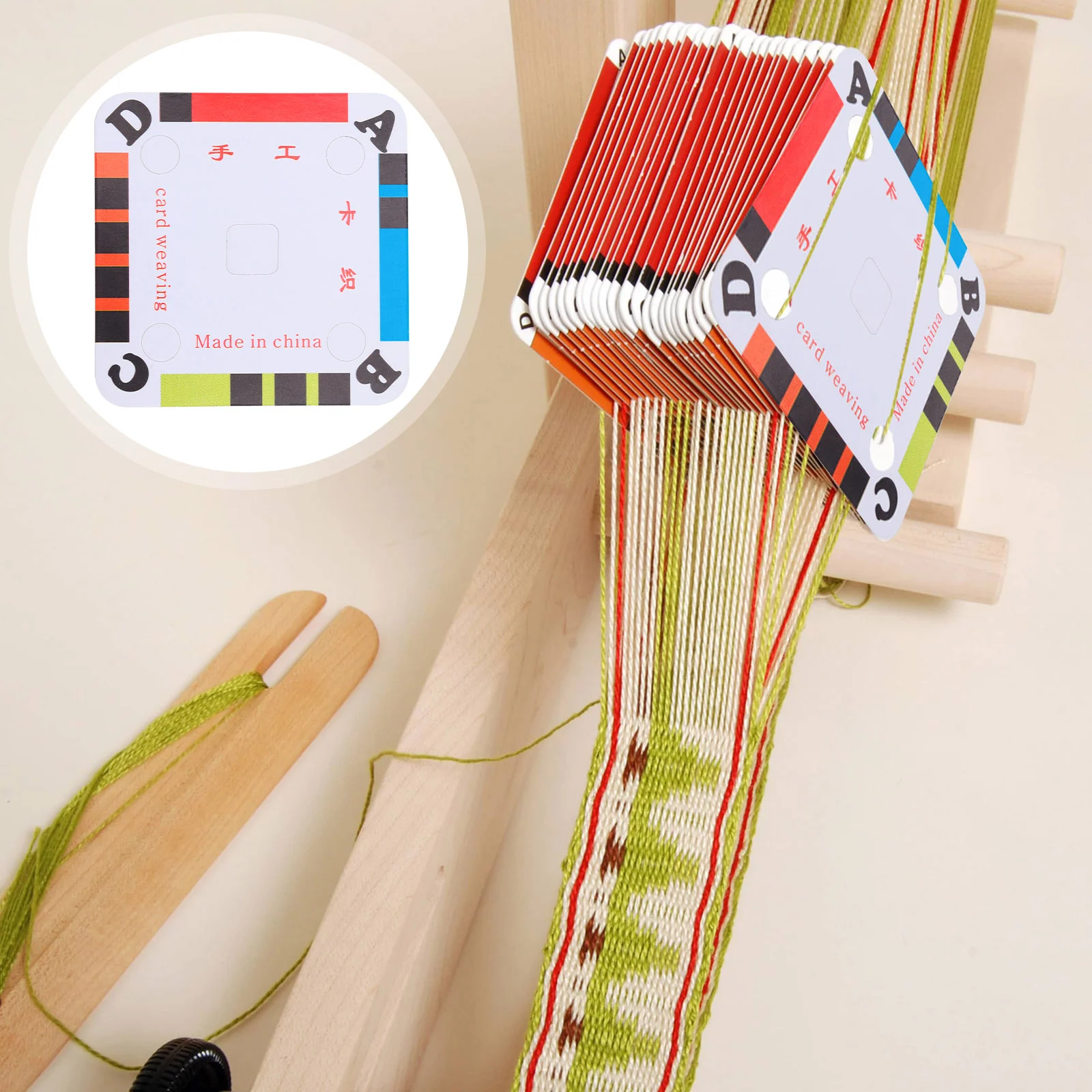 

Weaving Loom Tablet Paper Cardboard Diy Board Inkle Supplies Thread Craft Yarn Hand Jewelry Accessories Beading Square Making