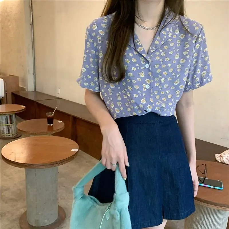 Элегантная женская шифоновая рубашка летняя блузка гавайская винтажная с