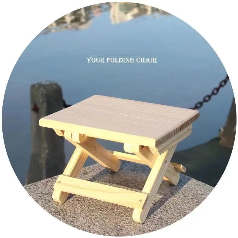 

Solid Wood Foldable Stool Camping Chair Outdoor Folding Portable Ultralight Wear-resistant And Waterproof Mazza Tourist Fishing