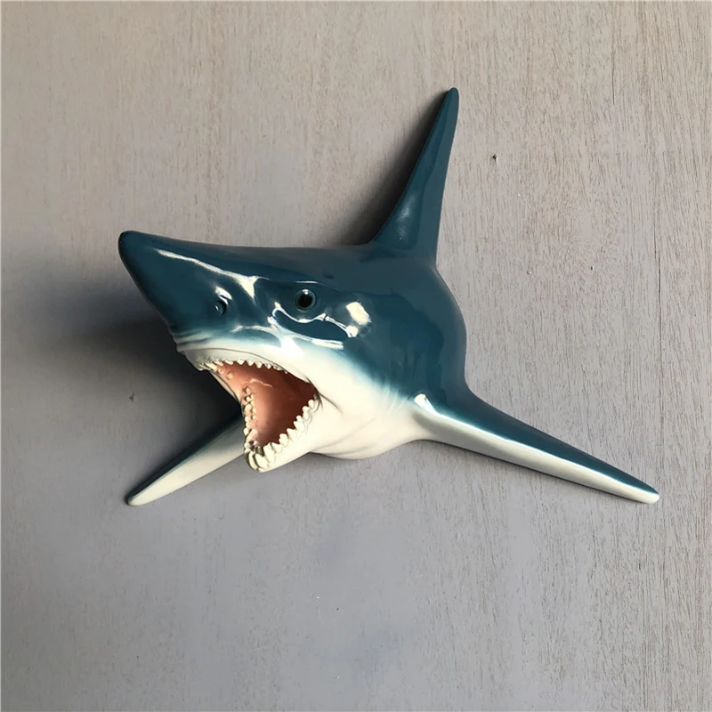 

3D скульптура акулы, настенные подвесные статуи, украшение для аквариума, бара, креативная художественная Статуэтка