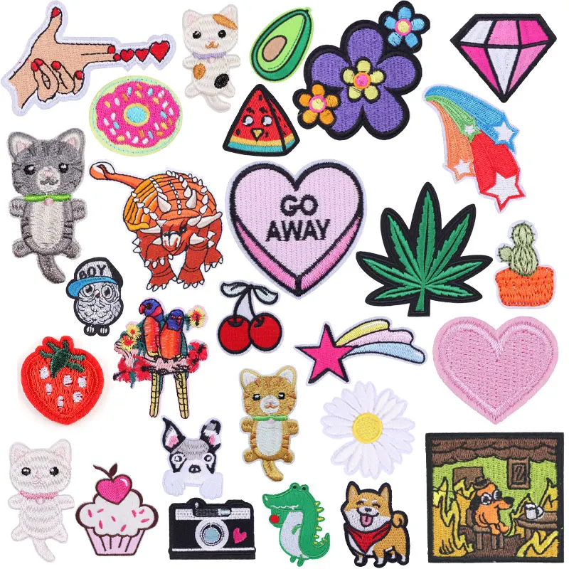 

2022 Cartoon Dinosaur Fusible Clothing Patch Cute Accessories for Sewing Embroidered Patches for Clothing Applique for Clothes